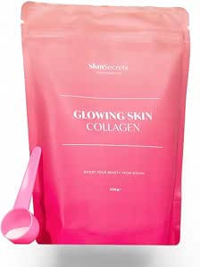 SkinSecrets - Гидролизованный коллагеновый порошок премиум-класса - Пептиды типа 1 и 3 - Идеальная растворимость - Коллаген для супермоделей - 300 г. Порошок без запаха