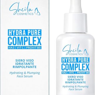 Sheila Cosmetics Hydra Pure Complex – увлажняющая и восстанавливающая сыворотка для лица с гиалуроновой кислотой 3-й молекулярной массы, стабилизированным витамином С и провитамином В5 – глубокое увлажнение и легкая текстура – ​​30