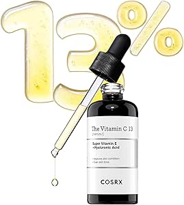 Сыворотка для лица COSRX Pure Vitamin C 13% с витамином E и гиалуроновой кислотой, осветляющая и увлажняющая, для борьбы с мелкими морщинами, неровным цветом лица и тусклостью кожи, 20 мл, корейская косметика.