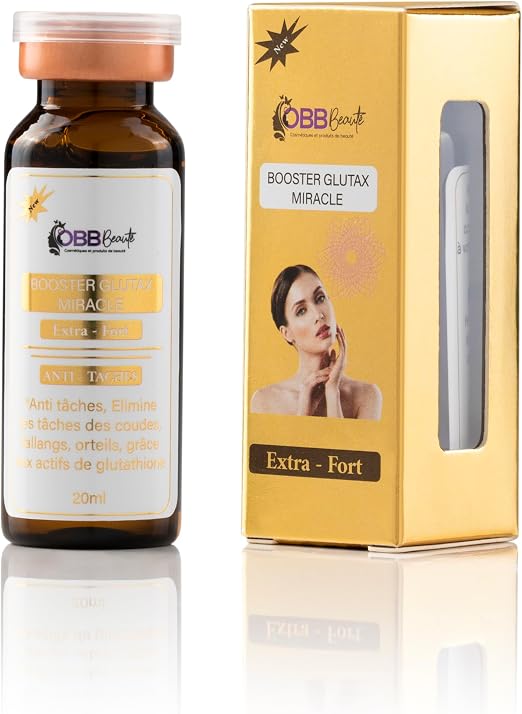 OBB Beauty GLUTAX Miracle booster, усиленный, 20 мл, средство против прыщей, глутатион – для целенаправленного воздействия на проблемные зоны (локти, колени, суставы пальцев).