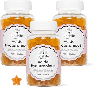 Lashilé Beauty - Биологически активная добавка – способствует сиянию и эластичности кожи – единственный ингредиент – гиалуроновая кислота – произведено во Франции – 3-месячный курс, 180 жевательных конфет