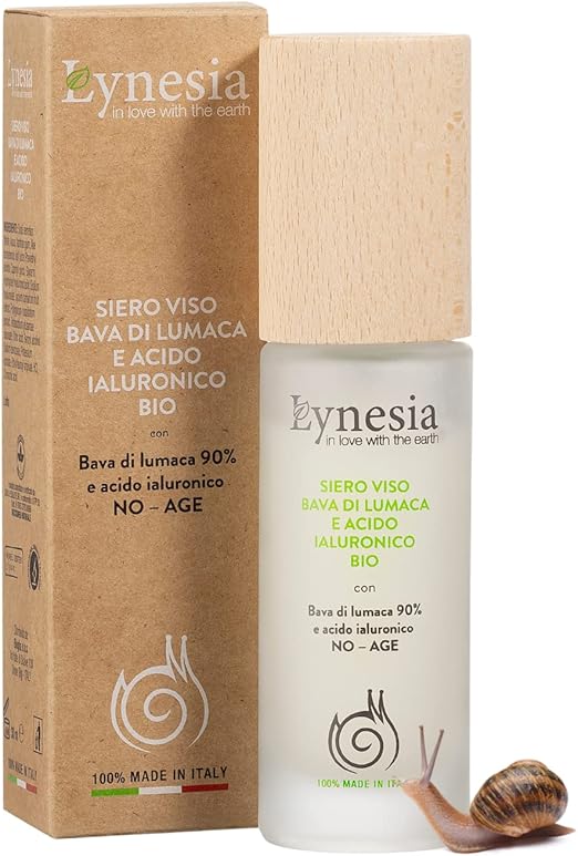 Сыворотка Lumaca Pura Viso Bava с 90% органической гиалуроновой кислотой, сертифицирована L'Unico как полностью органическая, против морщин, регенерирующая и увлажняющая, для женщин и мужчин, произведено в Италии, 30 мл.