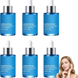 Peptide De Cuivre Anti-age Raffermissant Hydratant Visage, Sérum Visage Quotidien Favorisant L'élasticité De La Peau, Essences Pour Le Visage Pour Les Peaux Sèches, Ternes Et Sensibles. (6 шт.)