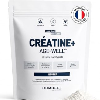HUMBLE+ Age-Well Creatine Monohydrate — высококачественная креатиновая добавка для укрепления мышц, повышения энергии и замедления старения, с высокой биодоступностью, клинически доказанная эффективность, 306 г, 90 порций.