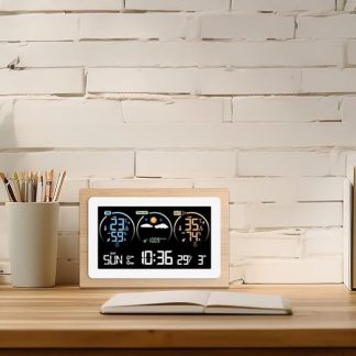 Domary Stazione Meteorologica Intelligente con Ampio Schermo a Colori VA per Misurazioni Accurate di Temperatura e umidità Interne Ed Esterne, 1 Sensore, Ideale per L'uso Domestico