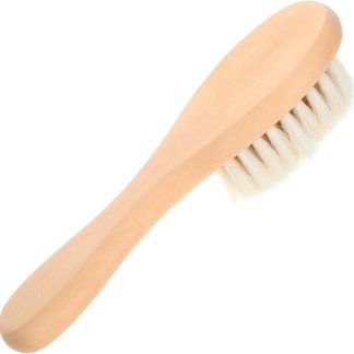 Spazzola di Pelo di Capra per su e Lavaggio Tessuti Setole Morbide Manico in Legno per Rimuovere Macchie Ostinate Lino e Maglieria Delicata
