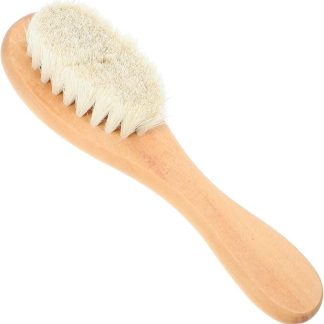 Spazzola per Abiti Setole Naturali di Capra e Manico in Legno, Pulizia Delicata e Riutilizzabile per Tessuti Delicati Come Cotone e Lino, per Rimuovere Macchie