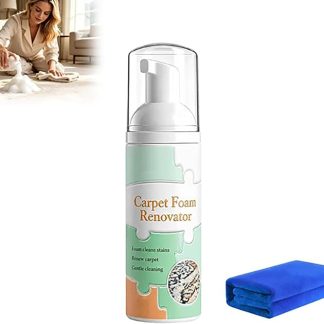 Rimozione macchie di schiuma per moquette senza acqua, spray a schiuma densa per moquette, detergente per tessuti multisuperficie ad asciugatura rapida, schiuma per lavaggio a secco (100ml)