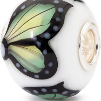 Бусина-шарм Trollbeads Freedom Earth из стекла – дизайнерская бусина ручной работы в земном стиле для браслетов с подвесками – коллекционный ювелирный подарок для женщин.