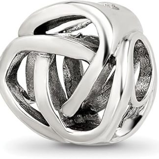 Подвеска-шарм JewelryWeb из стерлингового серебра 925 пробы с оксидированным покрытием, балийская, 10 x 10,00 мм, для женщин.