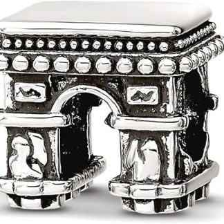 Подвеска-шарм JewelryWeb из стерлингового серебра 925 пробы Reflections с оксидированной бусиной в форме Триумфальной дуги, 9,47 x 10,95 мм, для женщин.