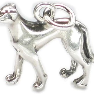 Серебряный кулон в виде борзой, 925 проба, 1 шт., с изображением борзой.