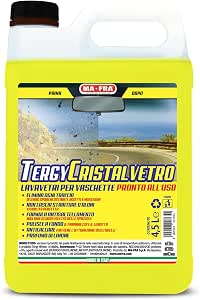 Ma-Fra, Tergy Cristalvetro Squeegee Liquid for Wiper Pans, Ready to Use, Anti-Limescale Leaves, No Streaks, Lemon Scent, Removes Smog Traces, Improves Visibility, 4500 ml Jerry Can