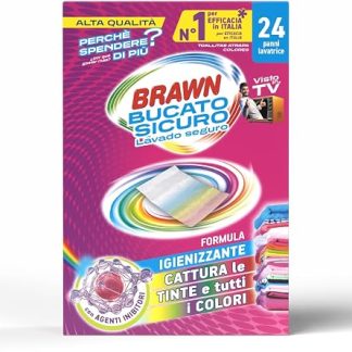 Brawn Safe Laundry Sheets Colour Catcher Formula with Sanitizing Molecule Captures Colours and Colours, Pack of 24 Sheets