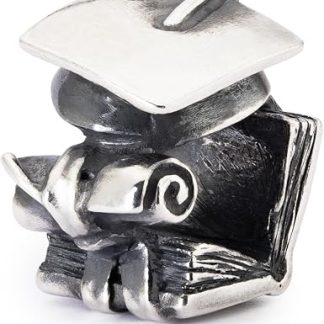 Бусина-шарм Trollbeads Milestone Moments из стерлингового серебра — значимая дизайнерская бусина для браслетов с подвесками — ювелирный подарок для женщин.
