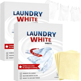 Powerful Fabric Lightening Stain Remover for Laundry Cleaning, Whitening Sheets for Deep Cleaning, Clothes Whitening, Quick Stain Removal, Brightening Dye Proof
