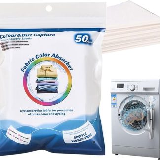 Dye Catch Sheets 50 Pack Laundry Colour Catch Sheets Protect and Bedding in Your Washing Machine at Home, Easy to Use for Dorms or Travel, Check D