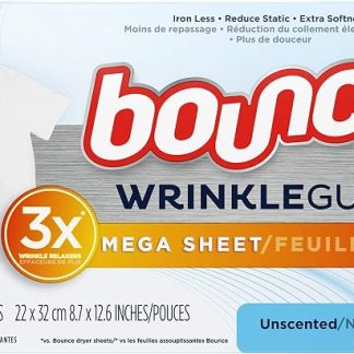 Bounce Bounce WrinkleGuard Mega Drying Sheets, Softener and Wrinkles, Fragrance Free, 80 Accounts, 80 Accounts