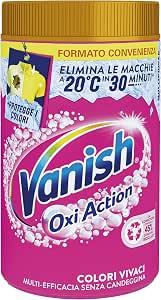 Vanish Oxi Action Multipower Pink Powder Stain Remover for Coloured Clothes, 1 Pack of 1.5 kg of Stain Remover for Clothes, Multi-Action Washing Machine Additive Without Bleach
